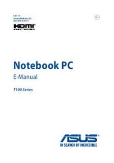 Asus T100 manual. Tablet Instructions.