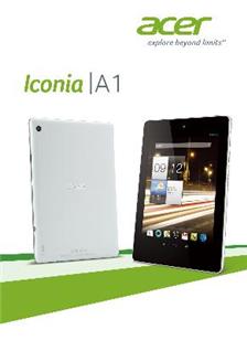 Acer Iconia A 1 manual. Tablet Instructions.