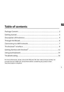 Archos 10 1 XS manual. Tablet Instructions.