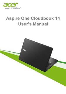 Acer Aspire One Cloudbook 14 manual. Tablet Instructions.