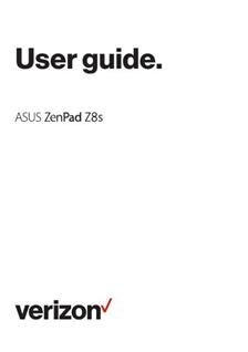 Asus Zenpad Z8S manual. Tablet Instructions.