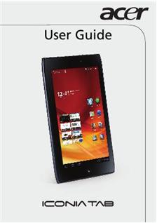 Acer Iconia A 100 manual. Tablet Instructions.