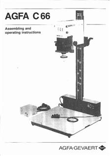 Agfa C 66 manual. Tablet Instructions.