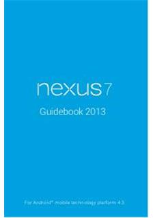 Google Nexus 7 manual. Tablet Instructions.