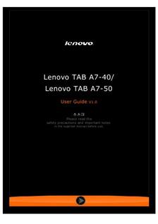 Lenovo A7-40 manual. Tablet Instructions.