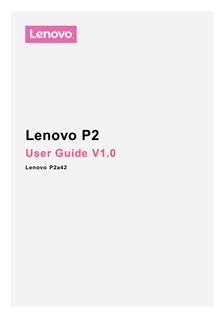 Lenovo P2a42 manual. Tablet Instructions.