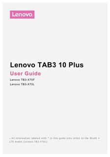 Lenovo Yoga Tab 3 10 Plus manual. Tablet Instructions.
