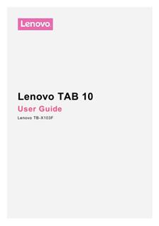 Lenovo Tab 10 manual. Tablet Instructions.