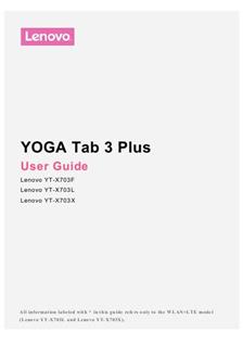 Lenovo Tab 3 Plus manual. Tablet Instructions.