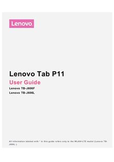 Lenovo Tab P11 manual. Tablet Instructions.