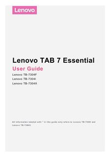 Lenovo Tab 7 Essential manual. Tablet Instructions.