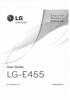 LG E455 manual. Tablet Instructions.