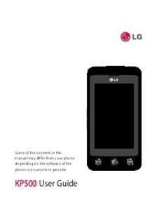 LG KP500 manual. Tablet Instructions.