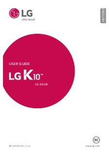 LG K10 manual. Tablet Instructions.