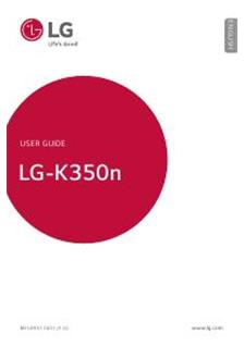 LG K350n manual. Tablet Instructions.