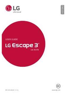 LG Escape 3 manual. Tablet Instructions.