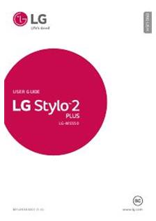 LG Stylo 2 Plus manual. Tablet Instructions.