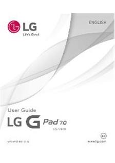 LG G Pad V400 manual. Tablet Instructions.