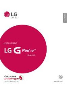 LG G Pad LTE 7.0 manual. Tablet Instructions.
