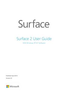 Microsoft Surface 2 manual. Tablet Instructions.
