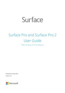 Microsoft Surface Pro 2 manual. Tablet Instructions.