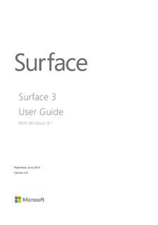 Microsoft Surface 3 manual. Tablet Instructions.