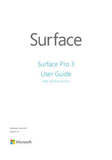 Microsoft Surface Pro 3 manual. Tablet Instructions.