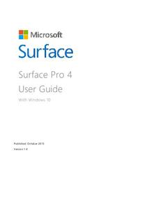 Microsoft Surface Pro 4 manual. Tablet Instructions.