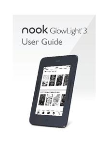 Nook GlowLight 3 manual. Tablet Instructions.