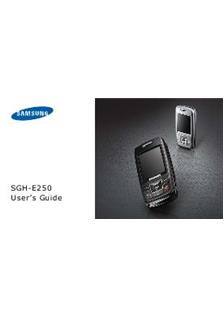 Samsung SGH E250 manual. Tablet Instructions.