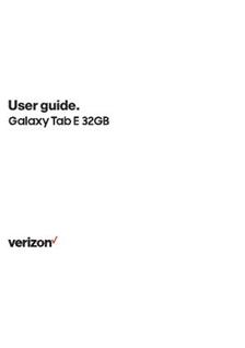 Samsung Galaxy Tab E manual. Tablet Instructions.