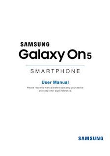 Samsung Galaxy on5 manual. Tablet Instructions.