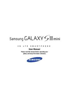 Samsung Galaxy S3 Mini manual. Tablet Instructions.