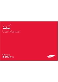 Samsung Intensity lll manual. Tablet Instructions.