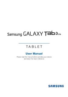 Samsung Galaxy Tab 3 Lite manual. Tablet Instructions.