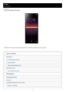 Sony Xperia L4 manual. Tablet Instructions.