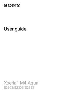 Sony Xperia M4 Aqua manual. Tablet Instructions.