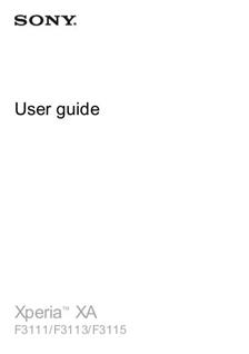 Sony Xperia XA manual. Tablet Instructions.