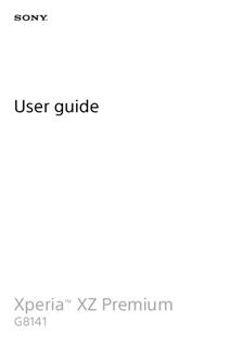 Sony Xperia XZ Permium manual. Tablet Instructions.